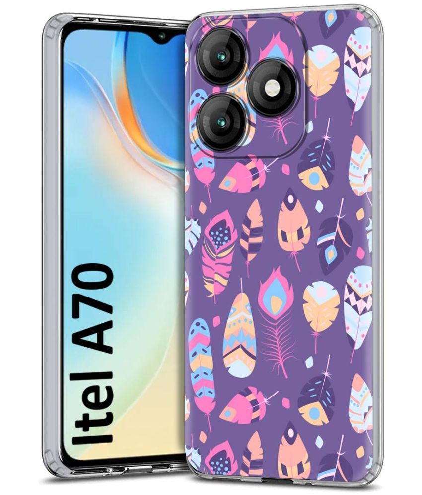     			Fashionury Multicolor Printed Back Cover Silicon Compatible For Itel A70 ( Pack of 1 )