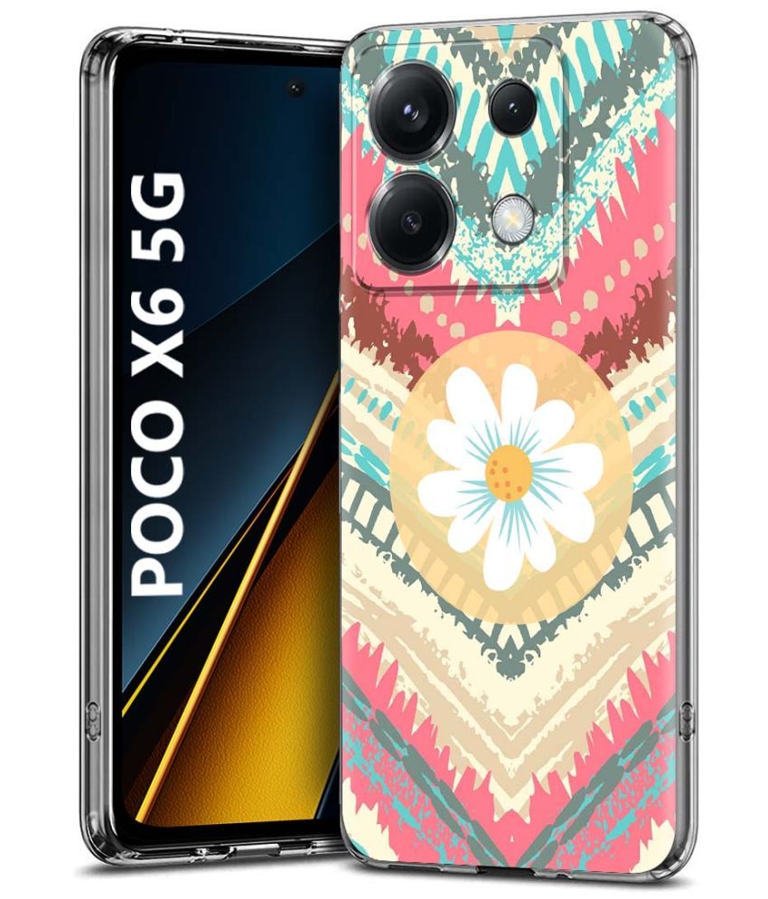     			NBOX Multicolor Printed Back Cover Silicon Compatible For Poco X6 5G ( Pack of 1 )