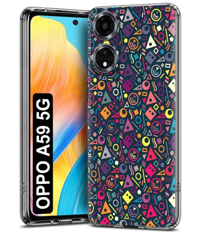     			NBOX Multicolor Printed Back Cover Silicon Compatible For Oppo A59 5G ( Pack of 1 )