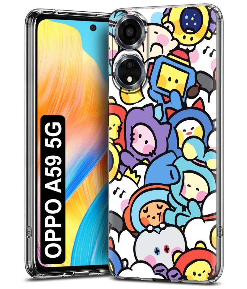     			NBOX Multicolor Printed Back Cover Silicon Compatible For Oppo A59 5G ( Pack of 1 )