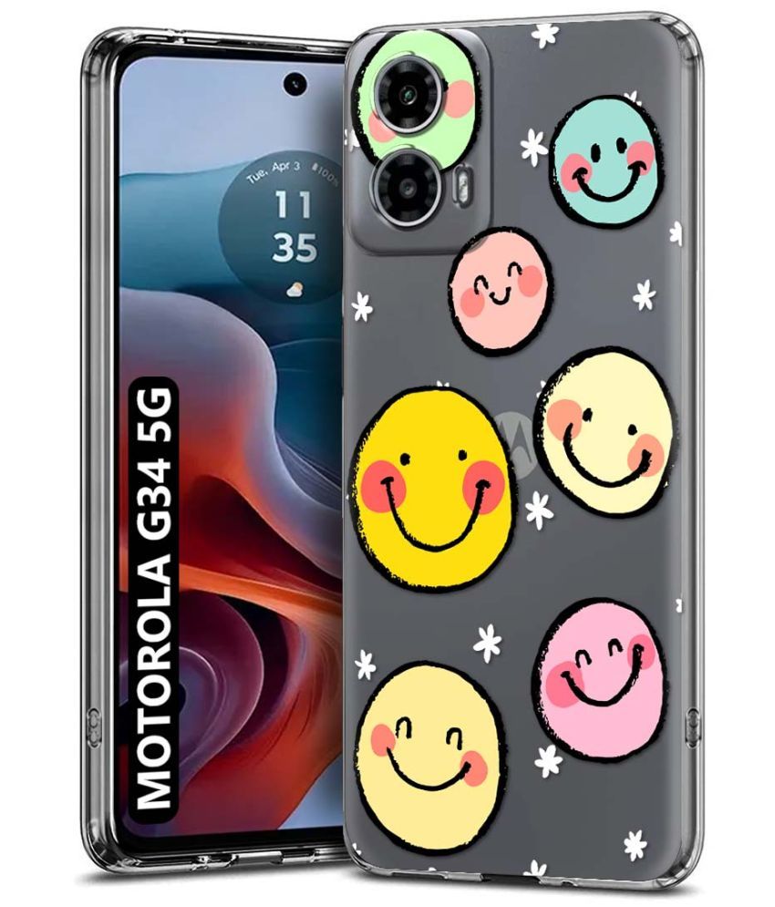     			NBOX Multicolor Printed Back Cover Silicon Compatible For MOTOROLA G34 5G ( Pack of 1 )