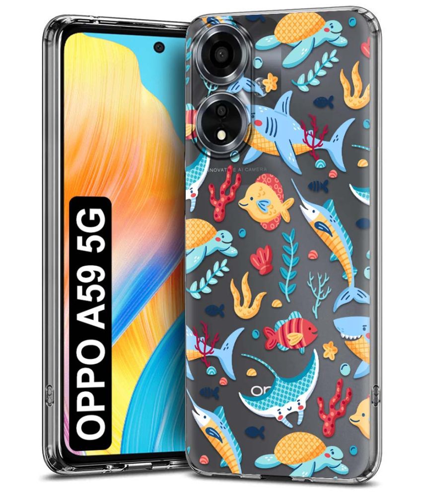     			NBOX Multicolor Printed Back Cover Silicon Compatible For Oppo A59 5G ( Pack of 1 )