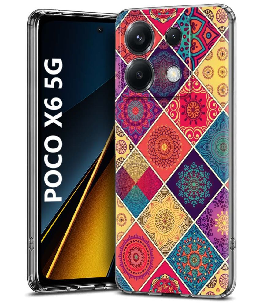     			NBOX Multicolor Printed Back Cover Silicon Compatible For Poco X6 5G ( Pack of 1 )