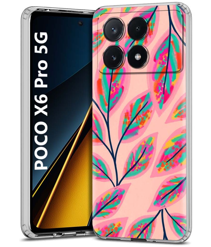     			NBOX Multicolor Printed Back Cover Silicon Compatible For POCO X6 Pro 5G ( Pack of 1 )