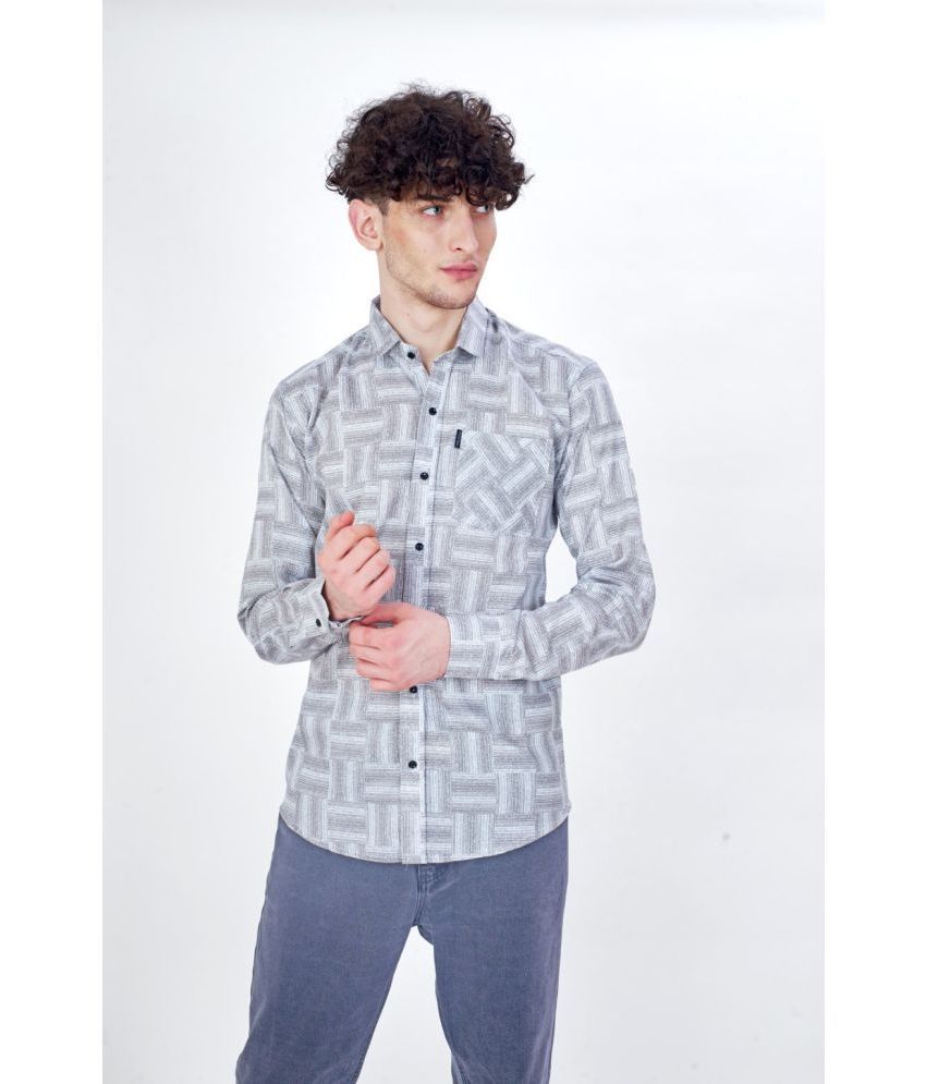     			Somore Cotton Blend Regular Fit Printed Full Sleeves Men's Casual Shirt - Grey ( Pack of 1 )
