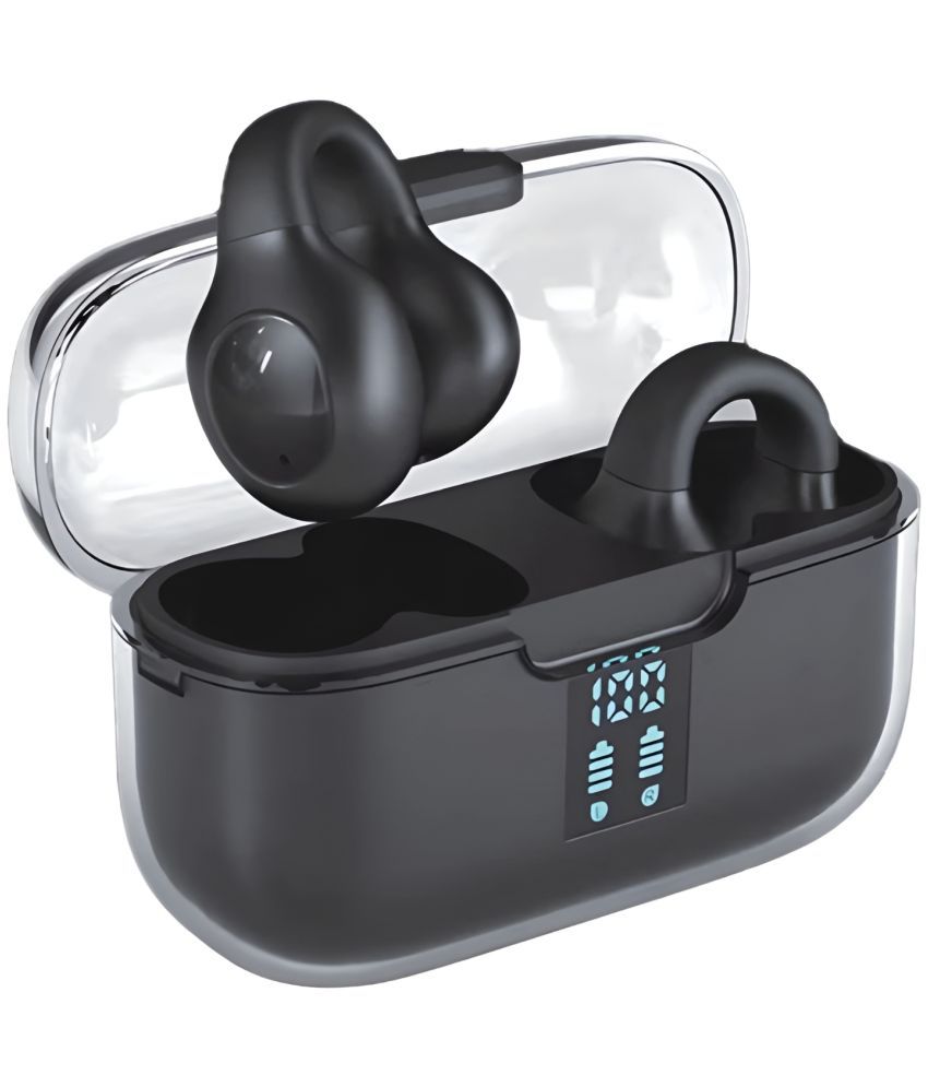     			VEhop Ear Clip Bluetooth True Wireless (TWS) In Ear 30 Hours Playback Low Latency,Fast charging IPX4(Splash & Sweat Proof) Black