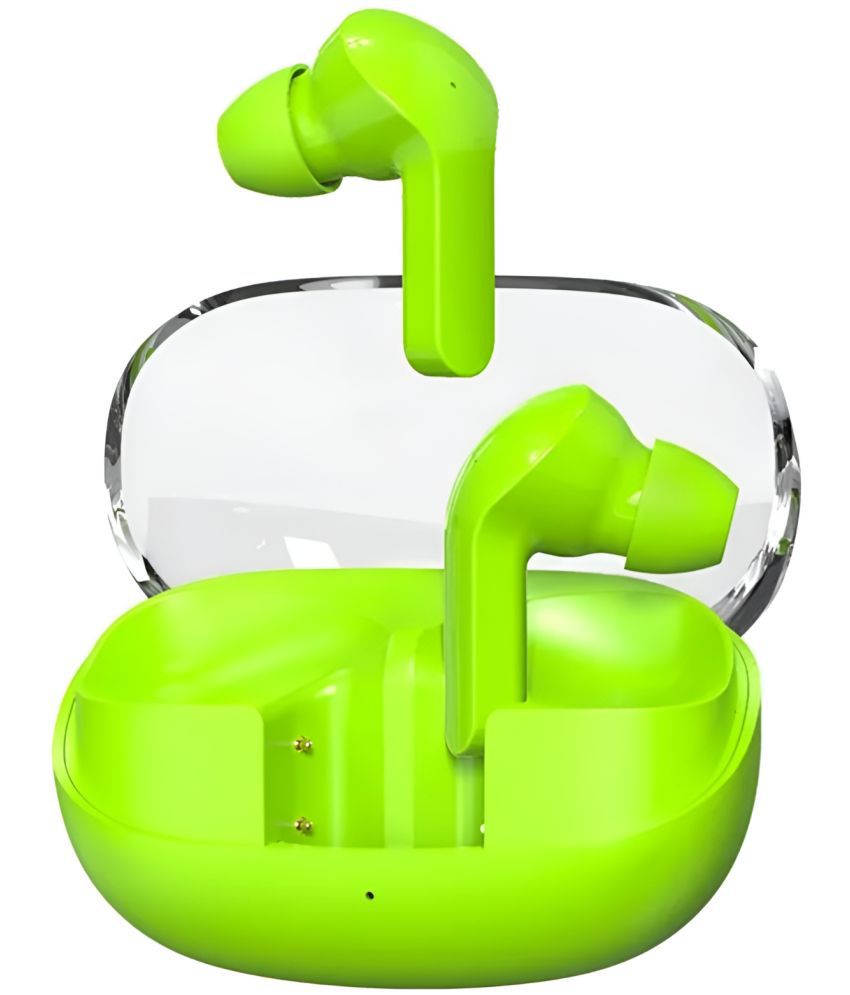     			VEhop G2 Transparent Bluetooth True Wireless (TWS) In Ear 24 Hours Playback Powerfull bass,Fast charging IPX4(Splash & Sweat Proof) Green