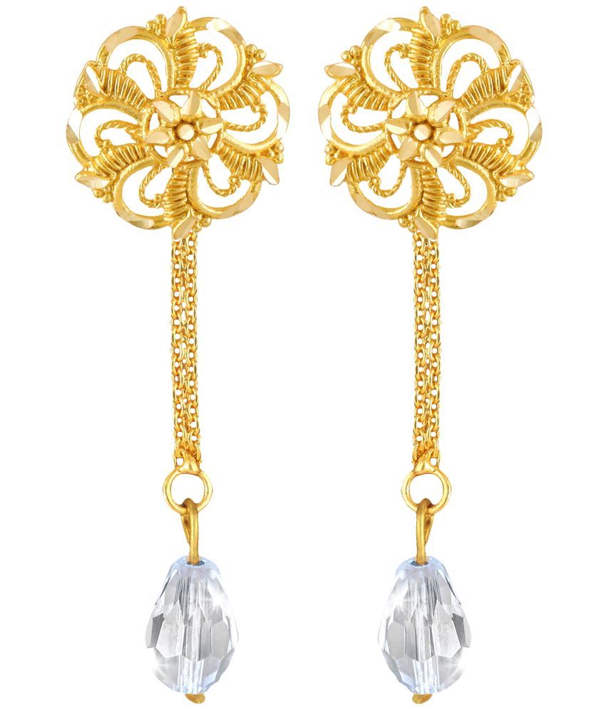     			VIVASTRI Golden Drop Earrings ( Pack of 1 )