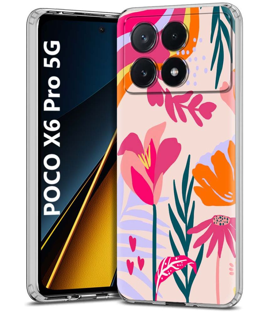     			Fashionury Multicolor Printed Back Cover Silicon Compatible For POCO X6 Pro 5G ( Pack of 1 )