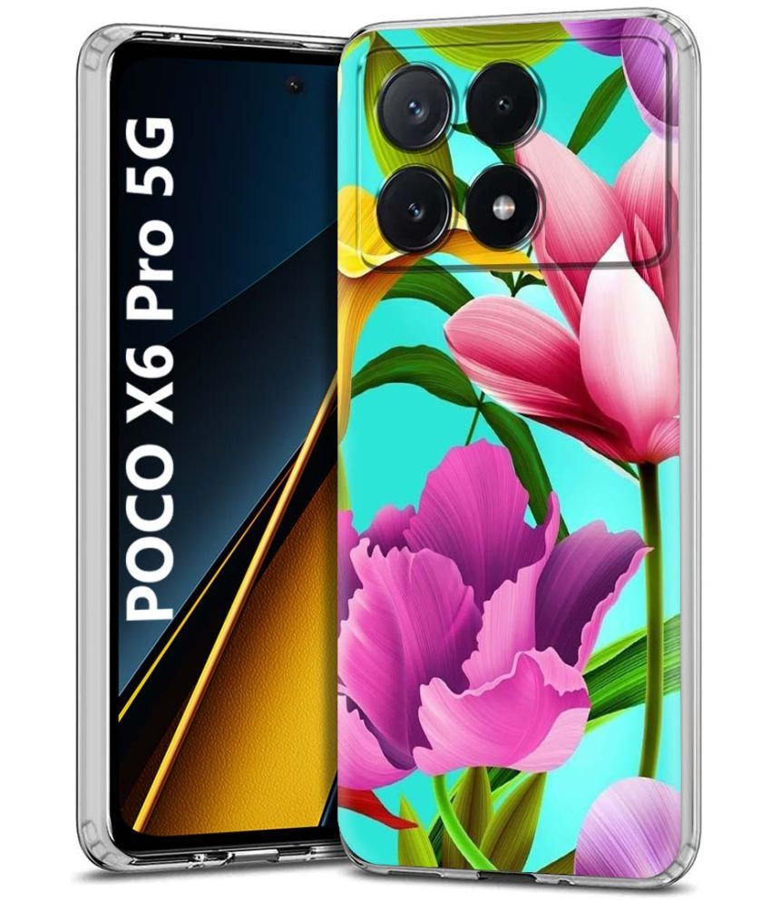     			Fashionury Multicolor Printed Back Cover Silicon Compatible For POCO X6 Pro 5G ( Pack of 1 )