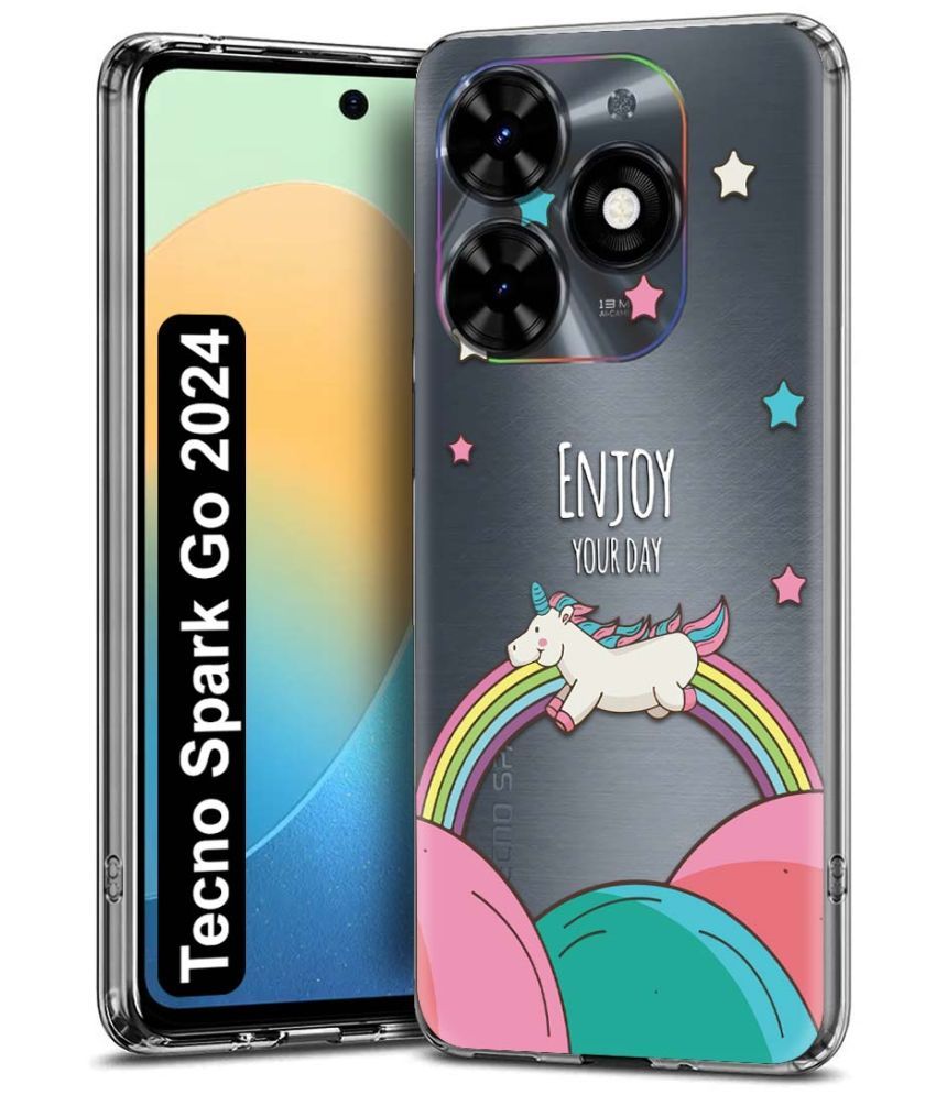     			Fashionury Multicolor Printed Back Cover Silicon Compatible For Tecno Spark Go 2024 ( Pack of 1 )