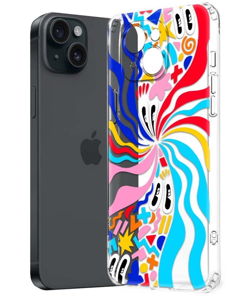     			Fashionury Multicolor Printed Back Cover Silicon Compatible For Apple iPhone 15 Plus ( Pack of 1 )