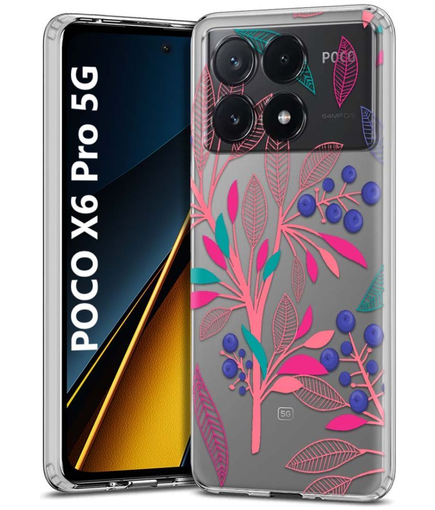     			Fashionury Multicolor Printed Back Cover Silicon Compatible For POCO X6 Pro 5G ( Pack of 1 )