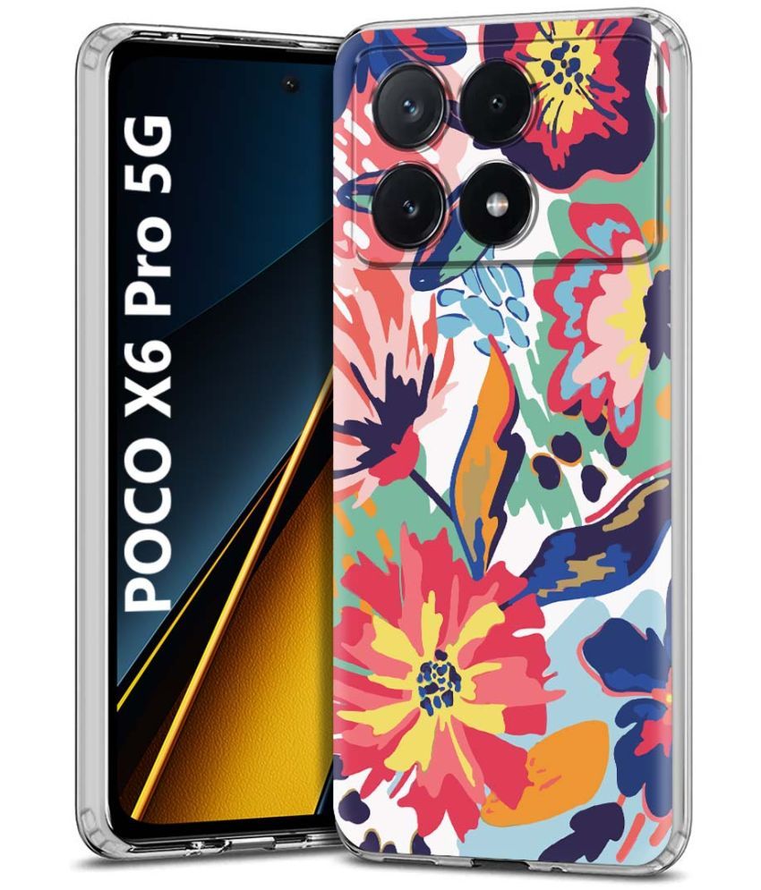     			Fashionury Multicolor Printed Back Cover Silicon Compatible For POCO X6 Pro 5G ( Pack of 1 )