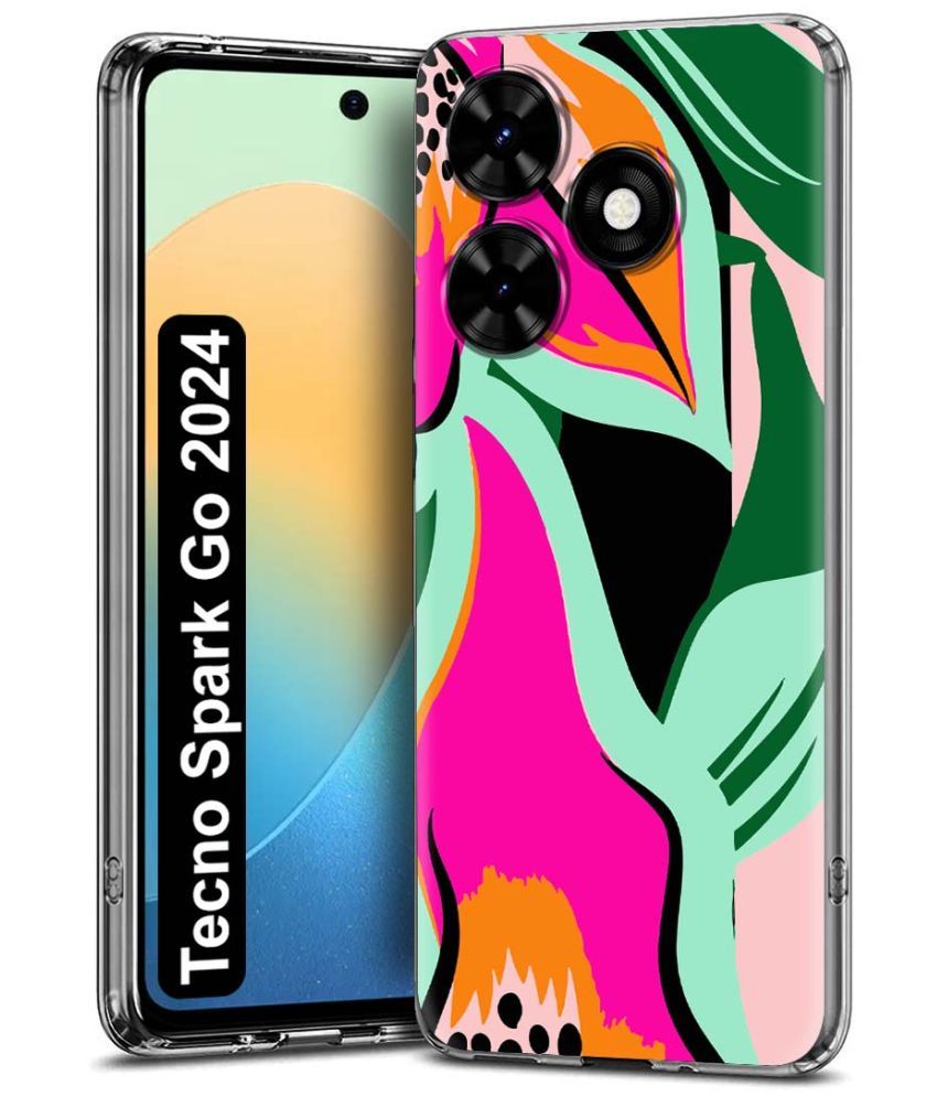     			NBOX Multicolor Printed Back Cover Silicon Compatible For Tecno Spark Go 2024 ( Pack of 1 )