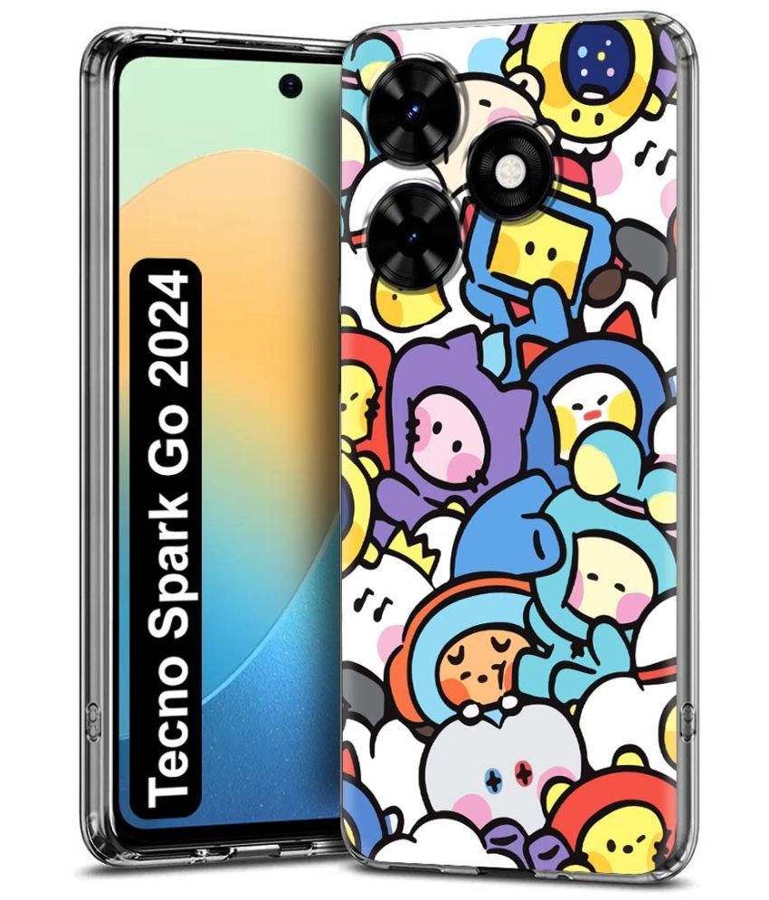     			NBOX Multicolor Printed Back Cover Silicon Compatible For Tecno Spark Go 2024 ( Pack of 1 )