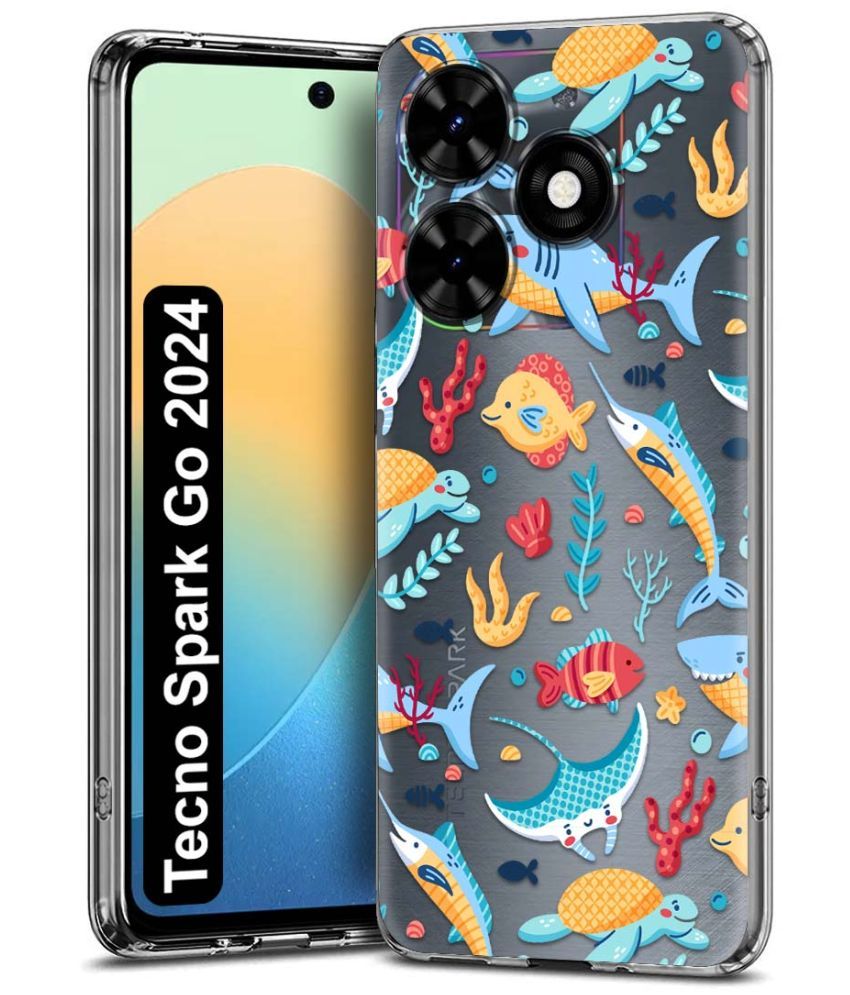     			NBOX Multicolor Printed Back Cover Silicon Compatible For Tecno Spark Go 2024 ( Pack of 1 )