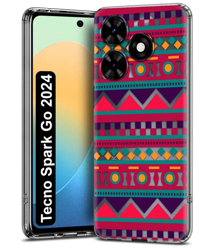     			NBOX Multicolor Printed Back Cover Silicon Compatible For Tecno Spark Go 2024 ( Pack of 1 )