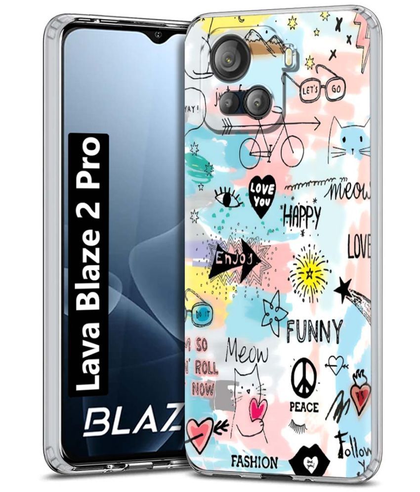     			NBOX Multicolor Printed Back Cover Silicon Compatible For Lava Blaze 2 Pro ( Pack of 1 )