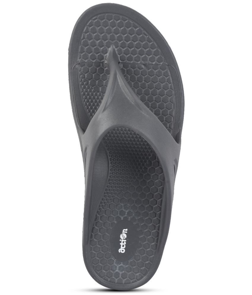     			Action Dark Grey Men's Thong Flip Flop