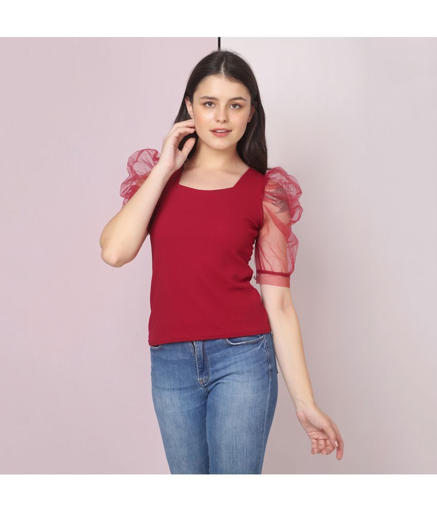     			BuyNewTrend Maroon Cotton Blend Women's Regular Top ( Pack of 1 )