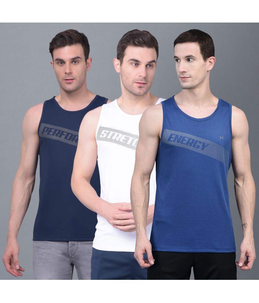     			Force NXT Pack of 3 Polyester Men's Vest ( Multi )