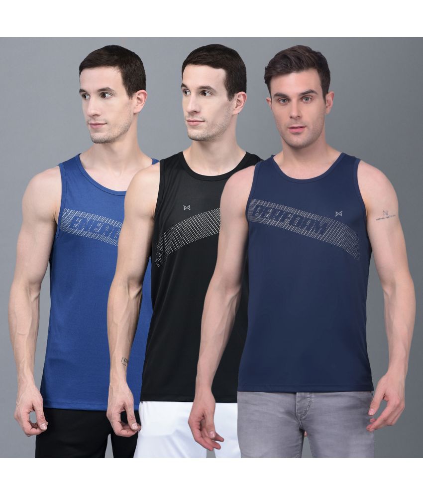     			Force NXT Pack of 3 Polyester Men's Vest ( Multi )