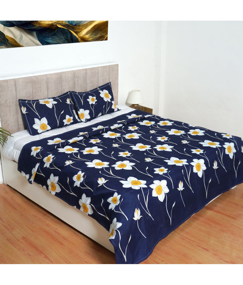     			Glaxomas Glace Cotton Abstract 1 Double Bedsheet with 2 Pillow Covers - Multicolor