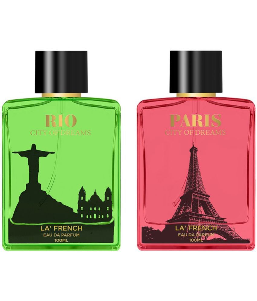     			LA FRENCH Rio & Paris City of Dreams Eau De Parfum (EDP) For Unisex 200ml ( Pack of 2 )
