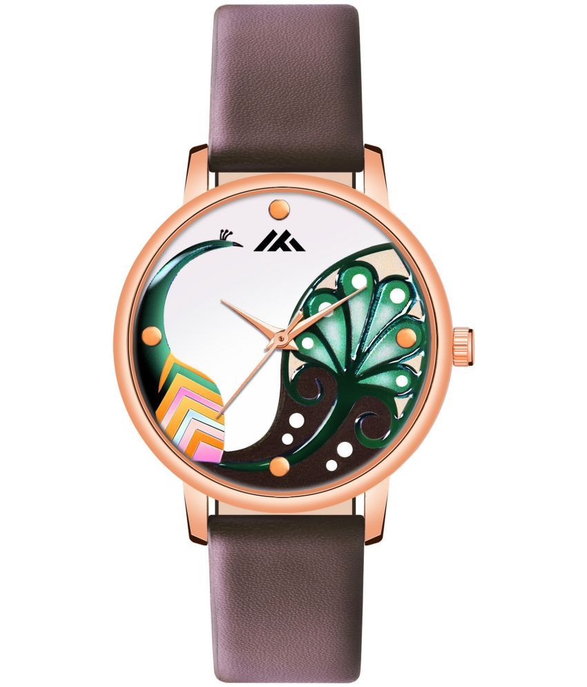     			Newman Brown Leather Analog Womens Watch