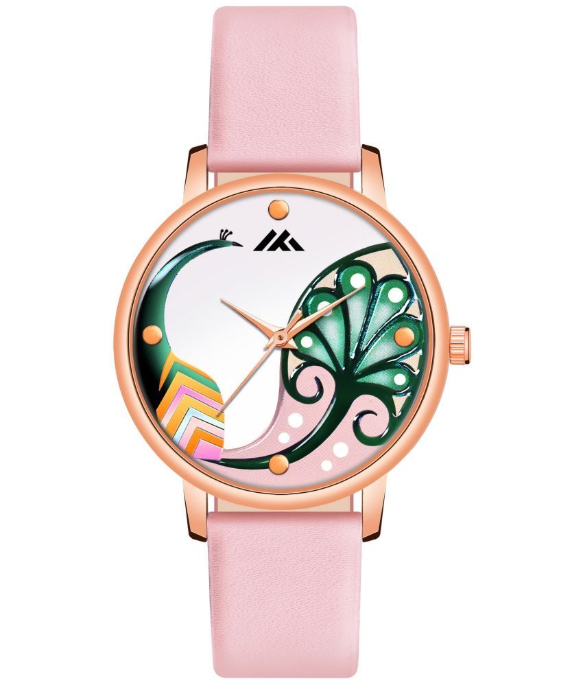     			Newman Pink Leather Analog Womens Watch