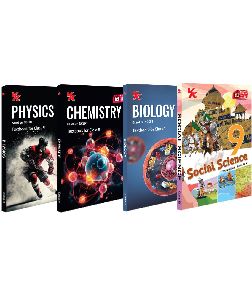     			Physics, Chemistry, Biology, Social Science Book for Class 9 (Set of 4) | CBSE (NCERT) | NEP | Examination 2024-25 | by VK Global Publications
