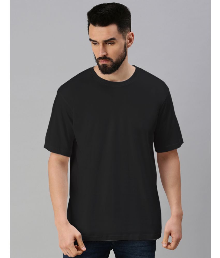     			Veirdo Pack of 1 100% Cotton Oversized Fit Men's T-Shirt ( Black )