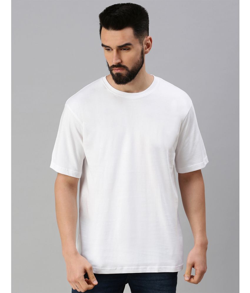     			Veirdo Pack of 1 100% Cotton Oversized Fit Men's T-Shirt ( White )