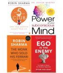 ( Combo of 4 books ) 5 Am Club + The Power of your subconscious mind + Robin Sharma+ Ego Is The Enemy