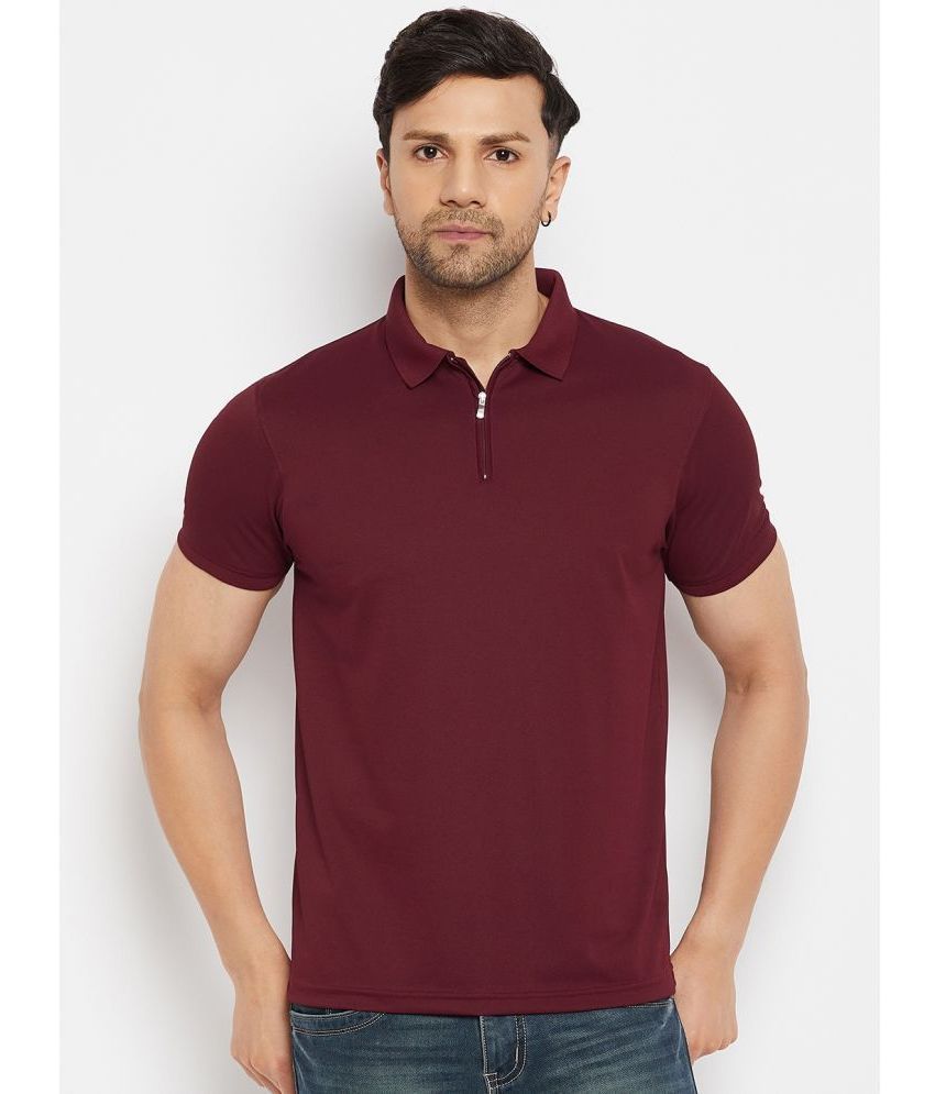     			98 Degree North Pack of 1 Polyester Regular Fit Solid Half Sleeves Men's Polo T Shirt ( Wine )