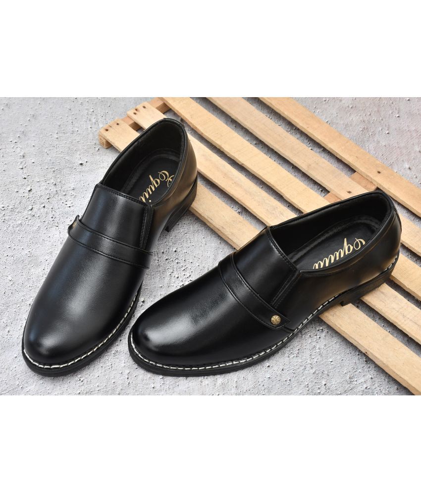     			Akiko Black Men's Slip On Formal Shoes