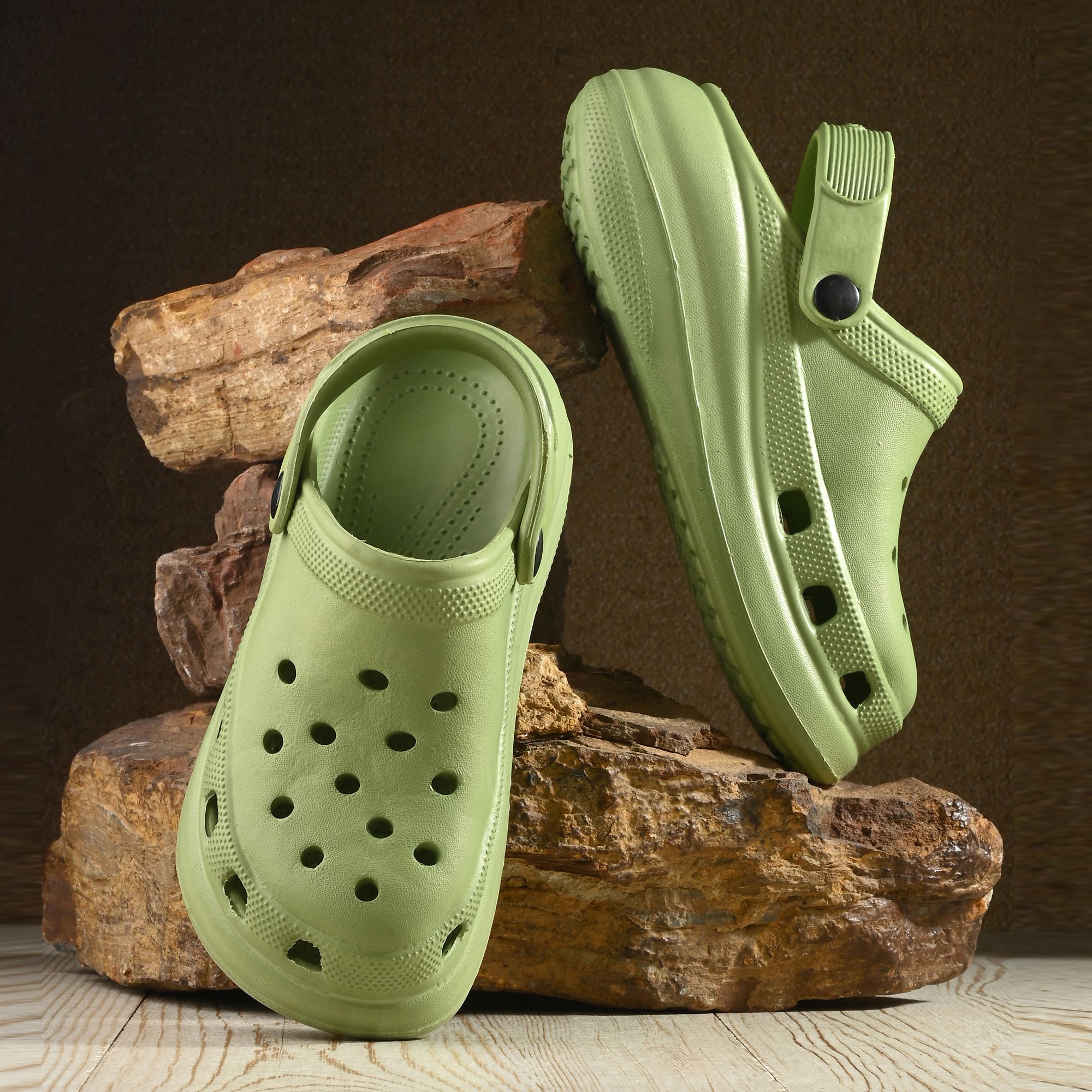     			Birde Olive Clogs