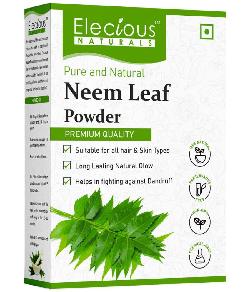     			Elecious 100% Natural Neem Powder for Face and Hair (200 Grams) | Anti-Pimple and Anti-Bacterial