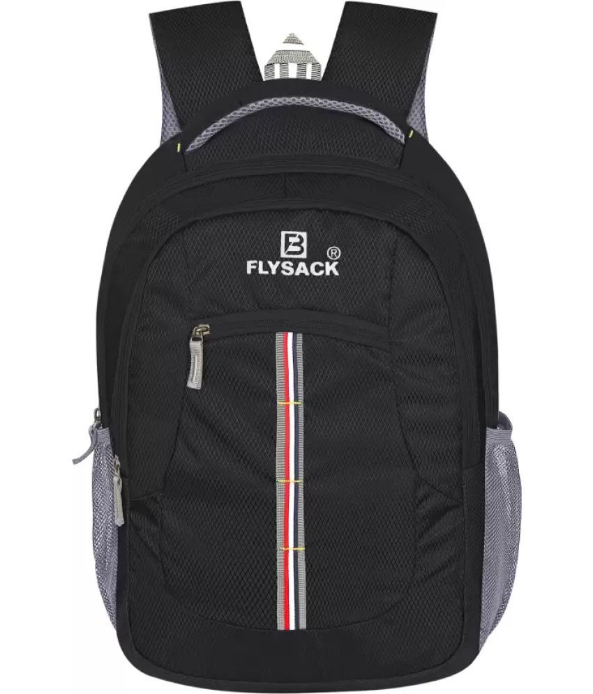     			FLYSACK Black PU Backpack ( 40 Ltrs )