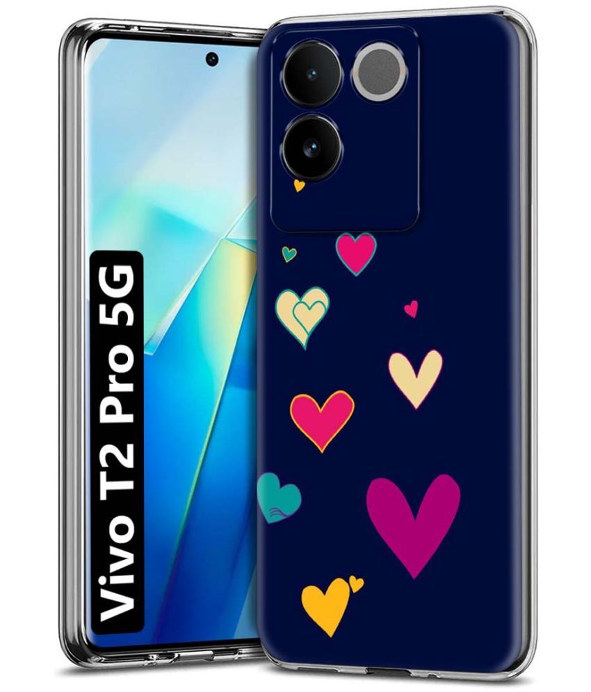     			Fashionury Multicolor Printed Back Cover Silicon Compatible For Vivo T2 Pro 5G ( Pack of 1 )