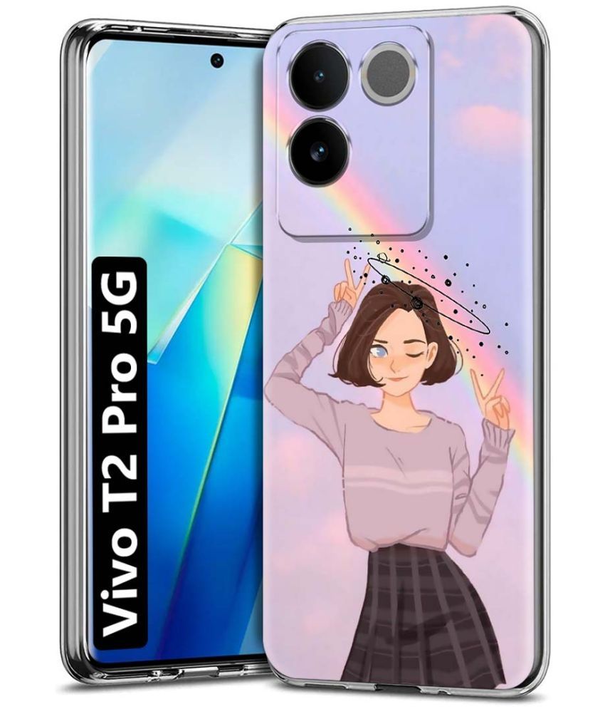     			Fashionury Multicolor Printed Back Cover Silicon Compatible For Vivo T2 Pro 5G ( Pack of 1 )