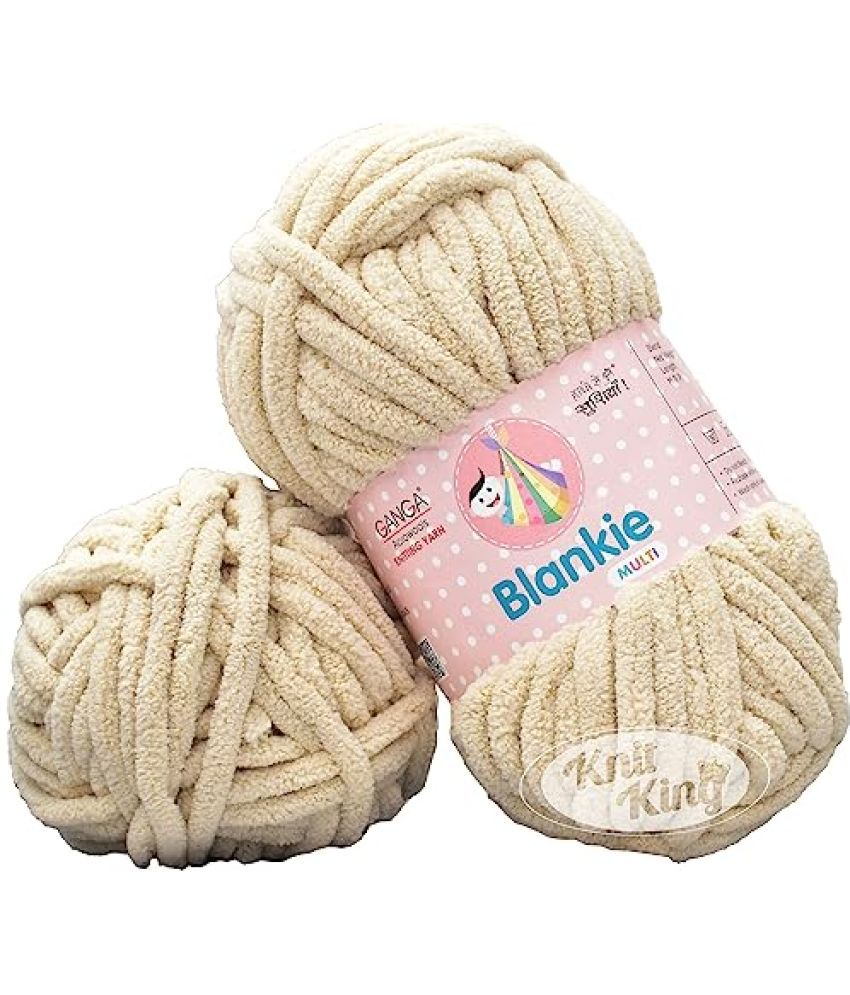     			GANGA Knitting Yarn Thick Chunky Wool, Blankie Light Mouse 300 GMS Best Used with Knitting Needles-CL Art-ADHG
