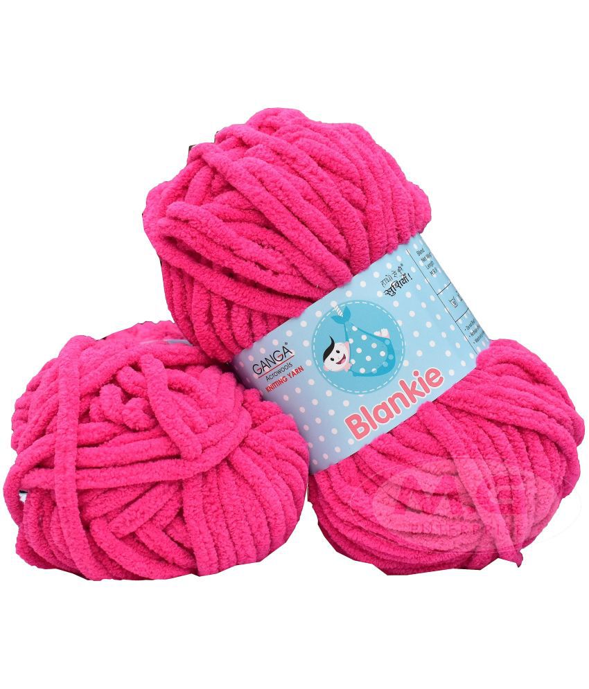     			GANGA Knitting Yarn Thick Chunky Wool, Blankie Magenta 200 GMS Best Used with Knitting Needles-EL Art-ADHF