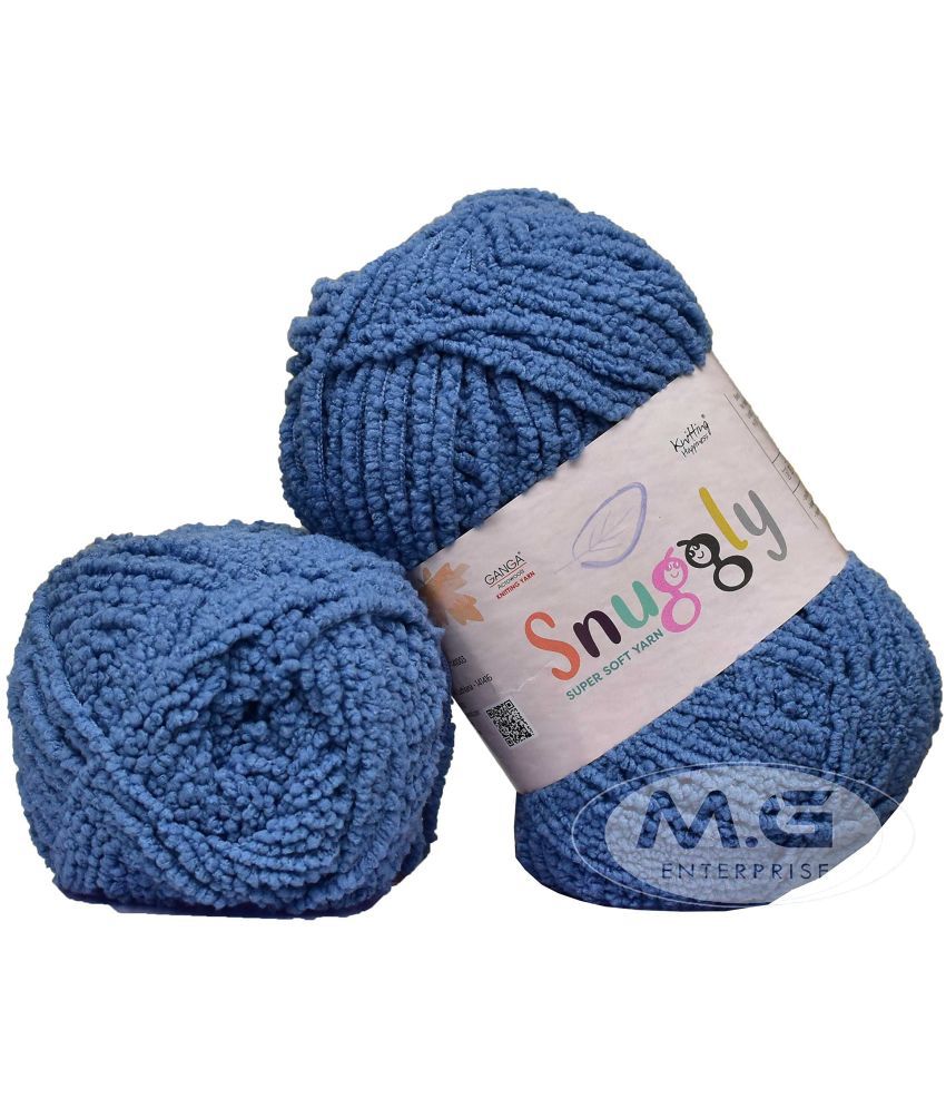     			GANGA Snuggly Airforce Blue 600 GMS Wool Ball Hand Knitting Wool/Art Craft Soft Fingering Crochet Hook Yarn, Needle Knitting Yarn Thread Dyed- Art-AEFA