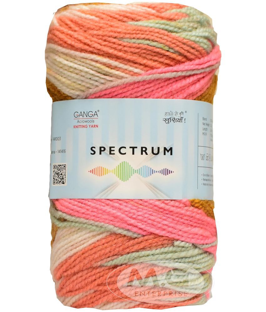     			GANGA Spectrum Fruti 200 GMS Wool Ball Hand Knitting Wool/Art Craft Soft Fingering Crochet Hook Yarn, Needle Knitting Yarn Thread Dyed-KL Art-AGCJ
