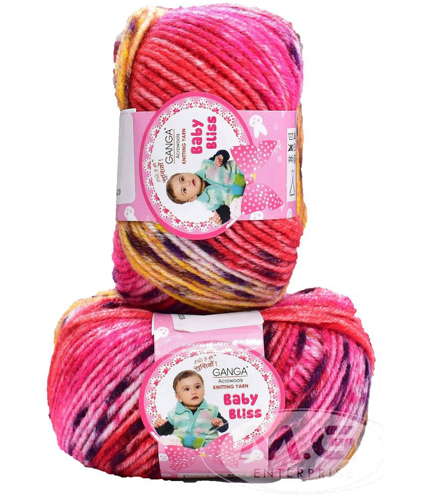     			Ganga 100% Acrylic Wool Rusty Red (10 pc) Baby Soft 4 ply Wool Ball Hand Knitting Wool/Art Craft Soft Fingering Crochet Hook Yarn, Needle Knitting Yarn Thread dye. with Needle. A