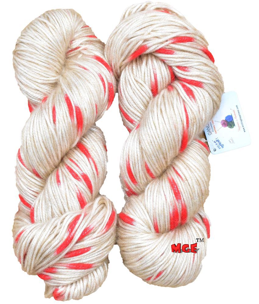     			Ganga Knitting Wool, Flite Joy Red Skin400 gm Best Used with Knitting Needles, Crochet Needles Medium Thick Wool Yarn for Knitting. by Ganga