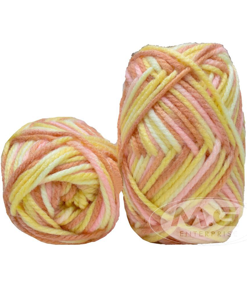     			Ganga Knitting Yarn Thick Chunky Wool, Mustard Mix 300 gm Best Used with Knitting Needles, Crochet Needles Wool Yarn for Knitting. by Ganga
