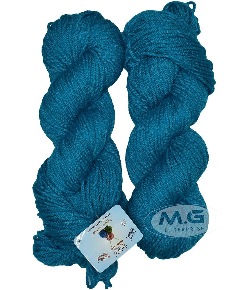     			Ganga Knitting Yarn Thick Chunky Wool, ALI Blue Teal 200 gm Best Used with Knitting Needles, Crochet Needles Wool Yarn for Knitting - a